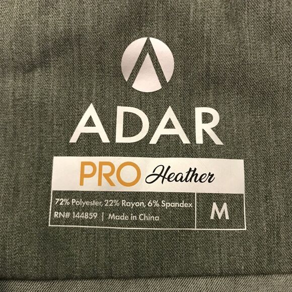 Adar Pro Scrubs For Women size Med. Pro Heather Green Tailored V-Neck Scrub Top - Picture 9 of 11